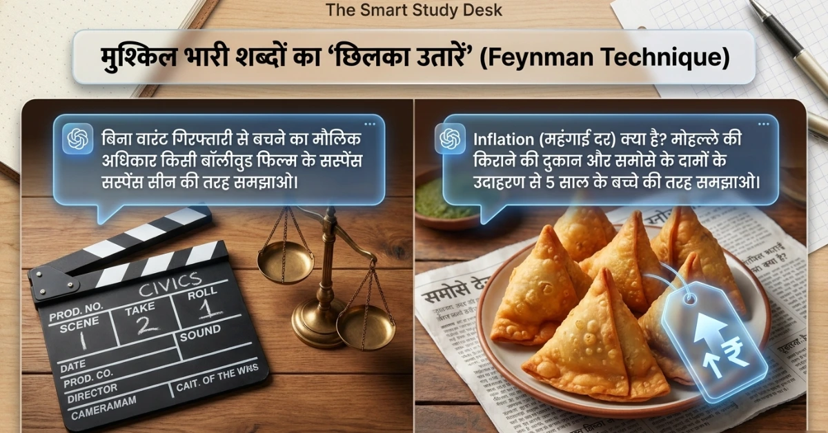 AI की मदद से Social Science की पढ़ाई आसान बनाएं। जानें कैसे AI से History की Dates, Geography के Concepts, Civics और Economics को Smart तरीके से समझें और याद करें।
