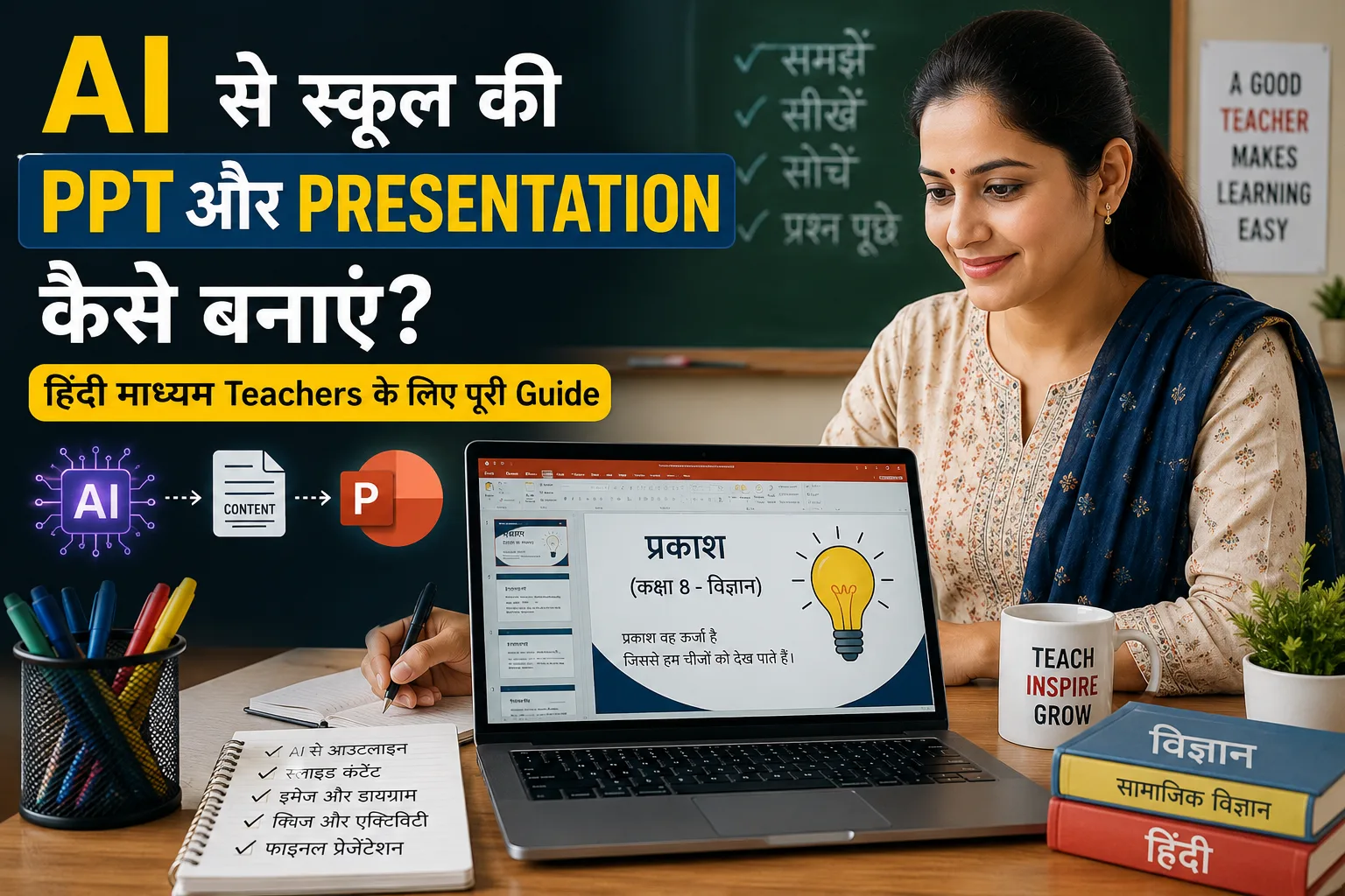 AI से स्कूल की PPT और Presentation कैसे बनाएं?